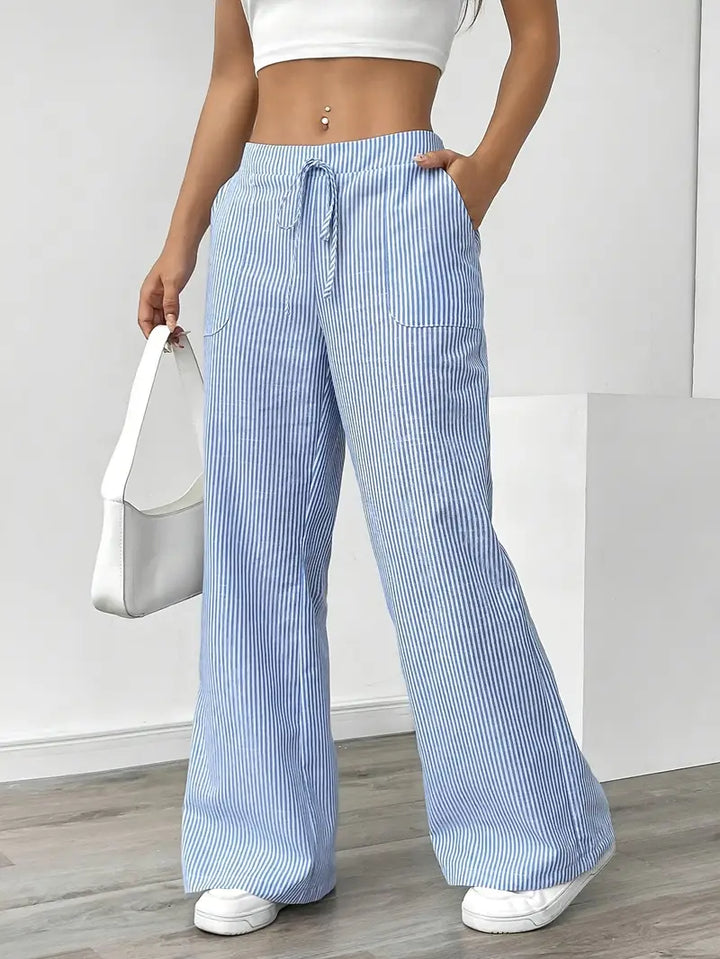 Drevante | Alina Striped Wide-Leg Pants