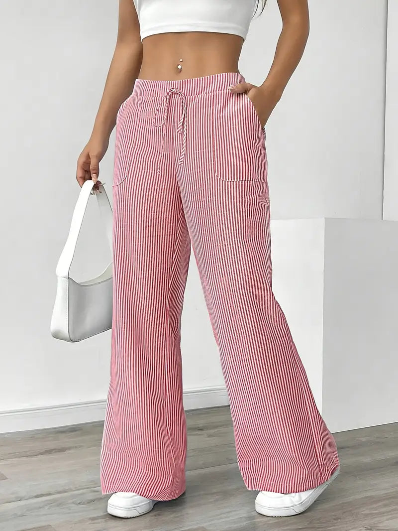 Drevante | Alina Striped Wide-Leg Pants