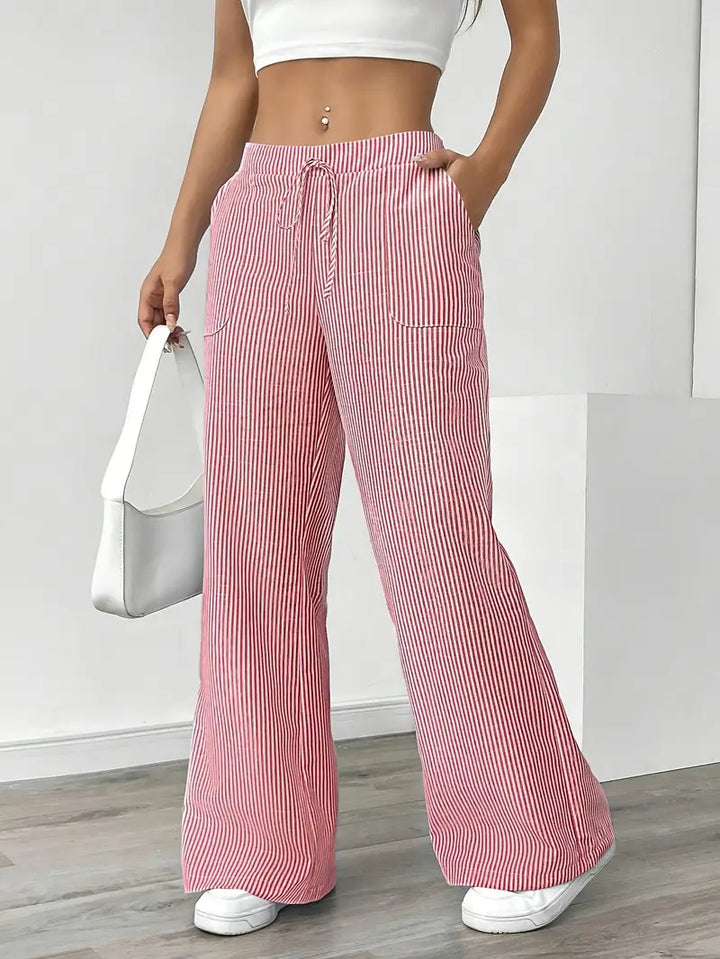 Drevante | Alina Striped Wide-Leg Pants