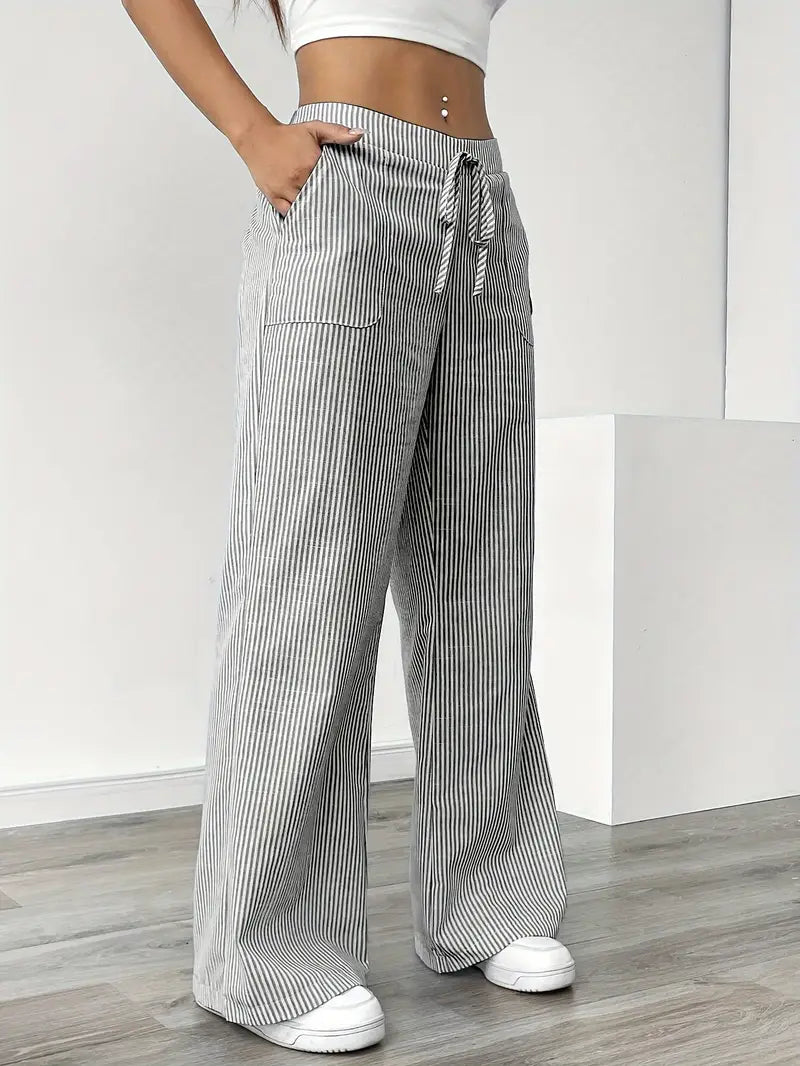 Drevante | Alina Striped Wide-Leg Pants
