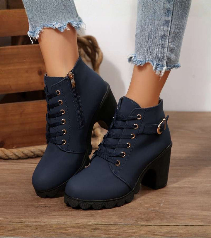 Maricar | Elegant Buckle Lace Boots
