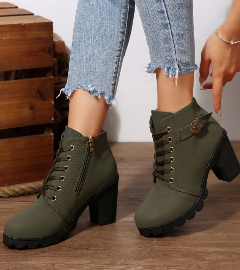 Maricar | Elegant Buckle Lace Boots