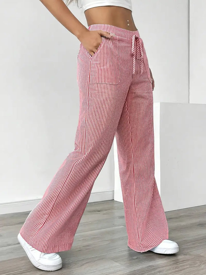 Drevante | Alina Striped Wide-Leg Pants