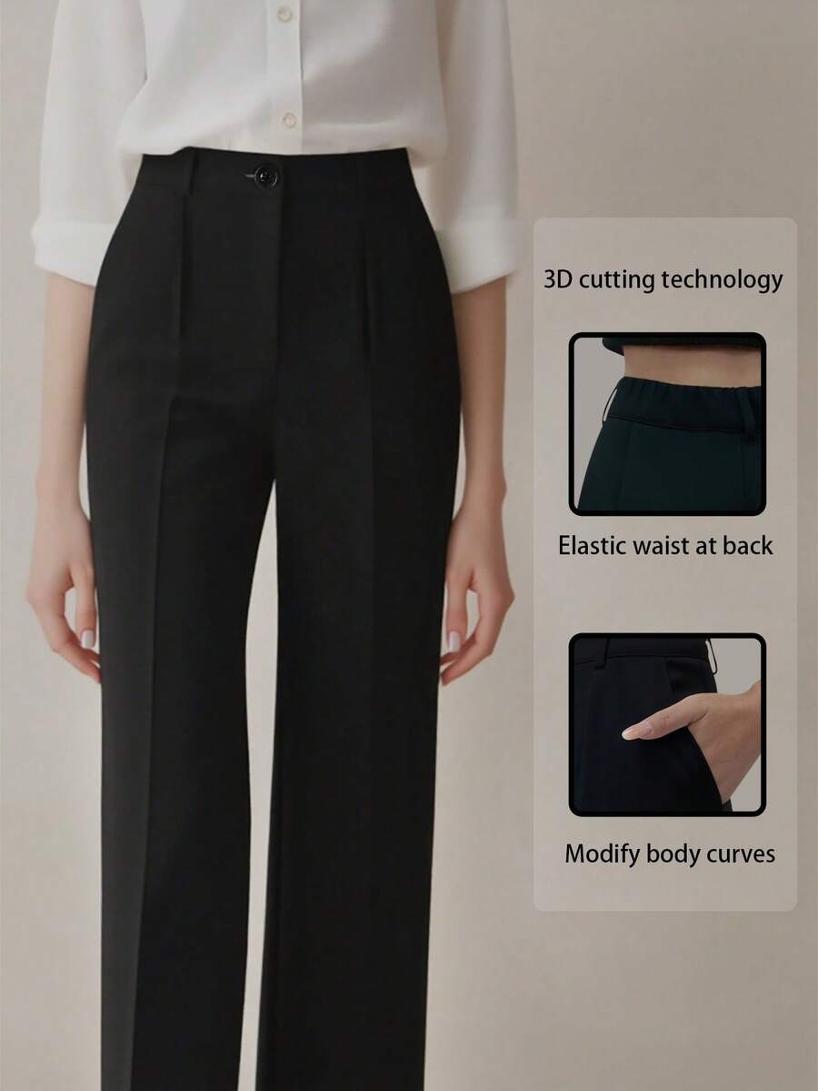 Women's Spring/Summer High-Waisted Suit Trousers
