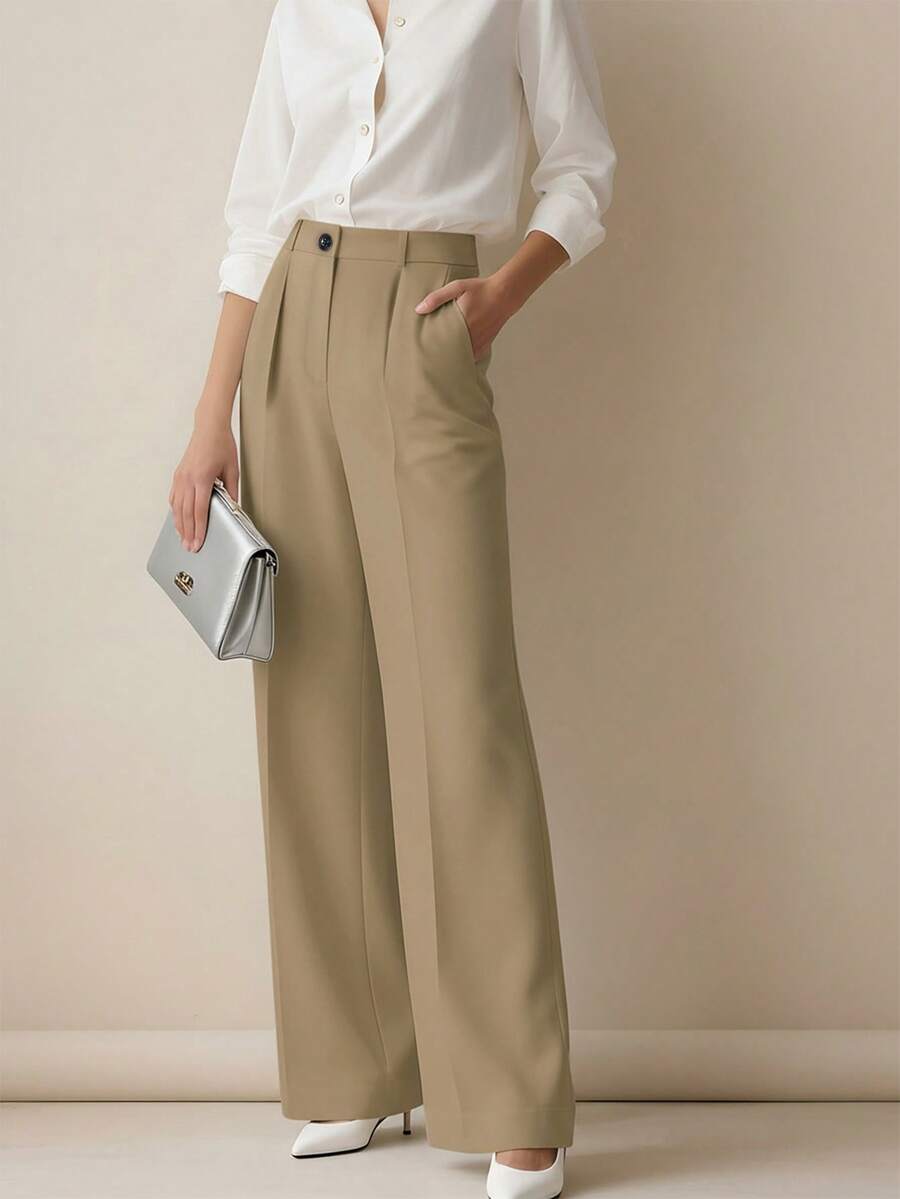 Women's Spring/Summer High-Waisted Suit Trousers