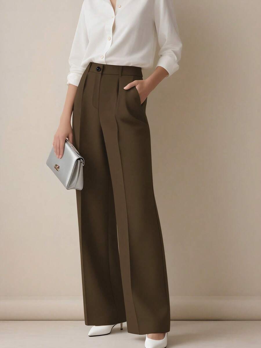 Women's Spring/Summer High-Waisted Suit Trousers