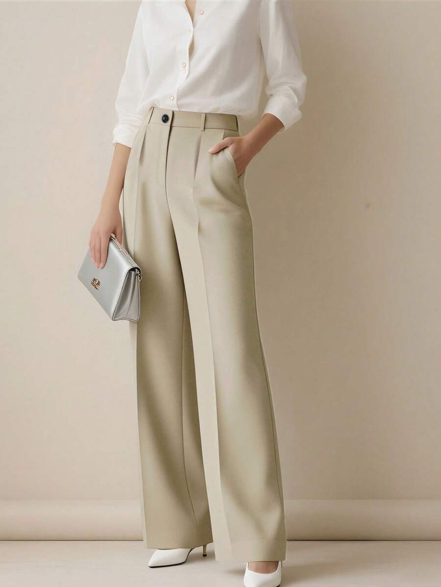 Women's Spring/Summer High-Waisted Suit Trousers