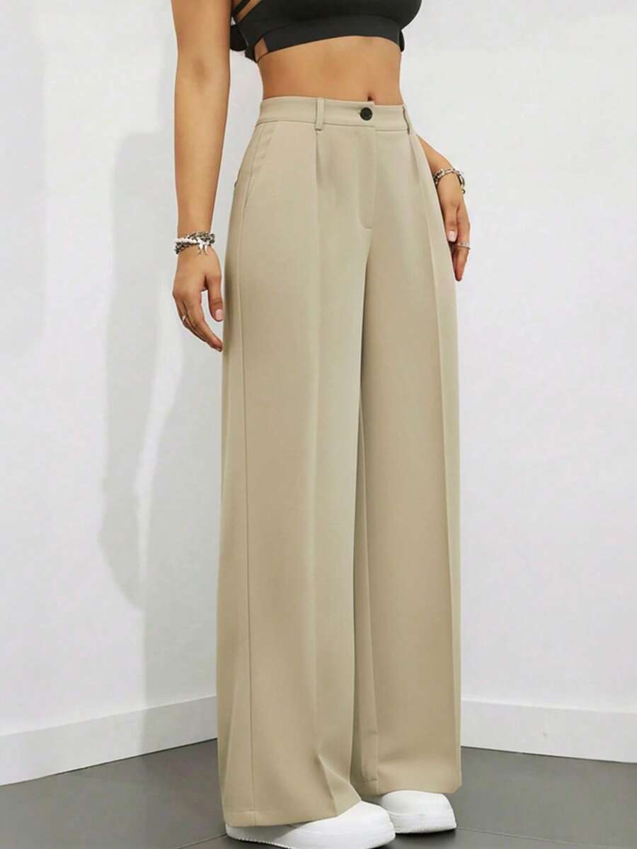 Women's Spring/Summer High-Waisted Suit Trousers