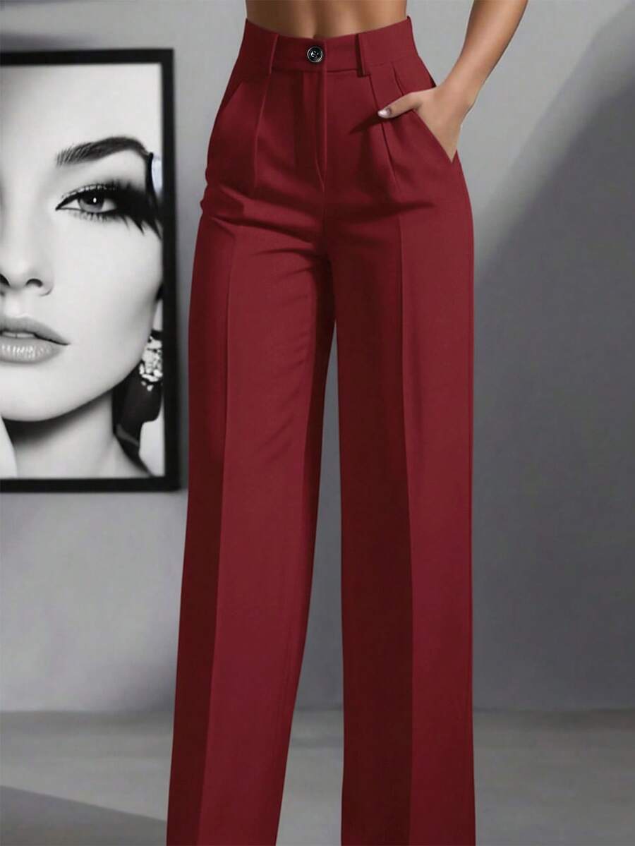 Women's Spring/Summer High-Waisted Suit Trousers