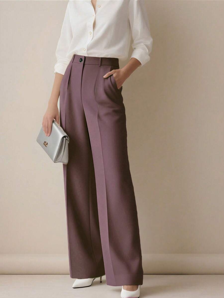 Women's Spring/Summer High-Waisted Suit Trousers