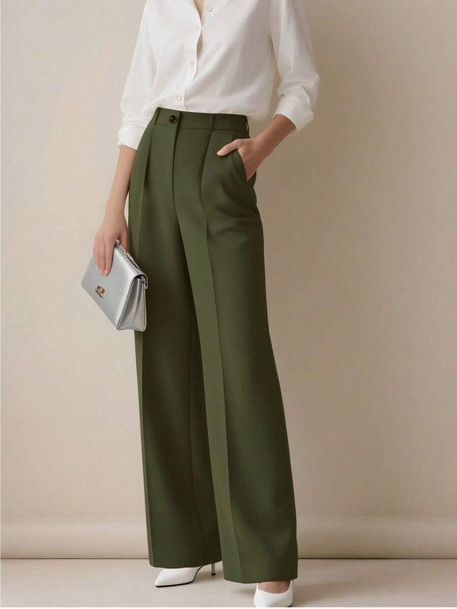 Women's Spring/Summer High-Waisted Suit Trousers