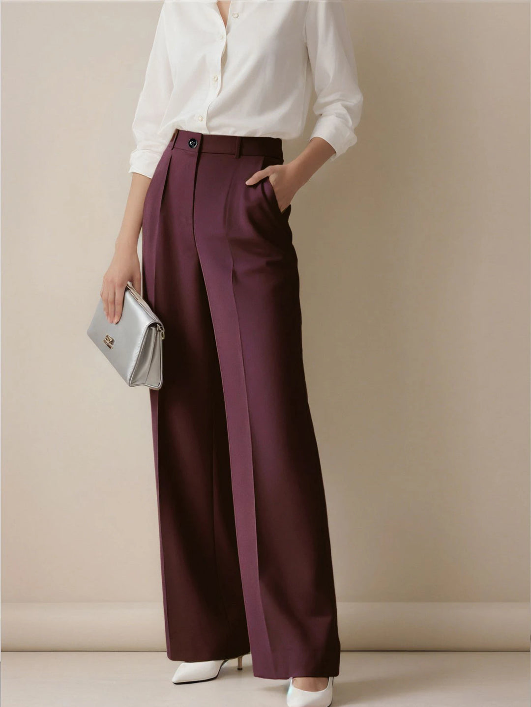 Women's Spring/Summer High-Waisted Suit Trousers