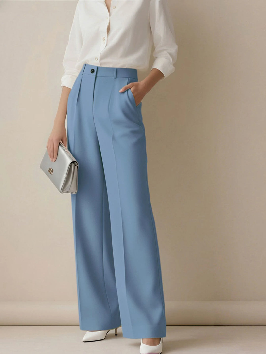 Women's Spring/Summer High-Waisted Suit Trousers