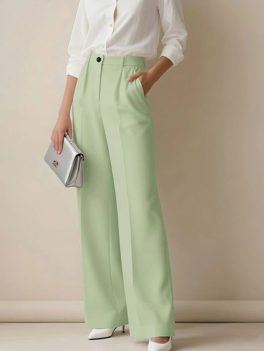 Women's Spring/Summer High-Waisted Suit Trousers