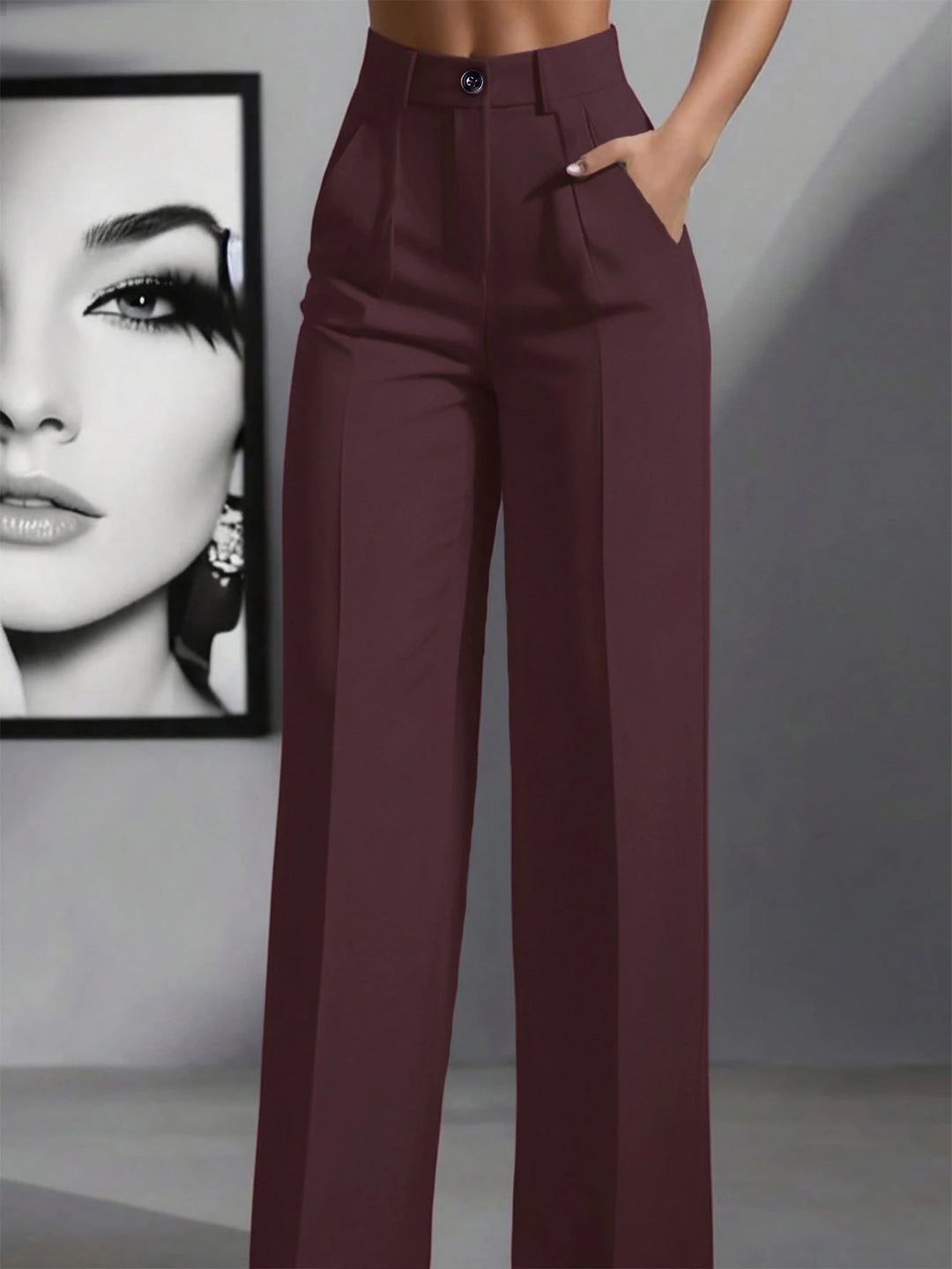 Women's Spring/Summer High-Waisted Suit Trousers