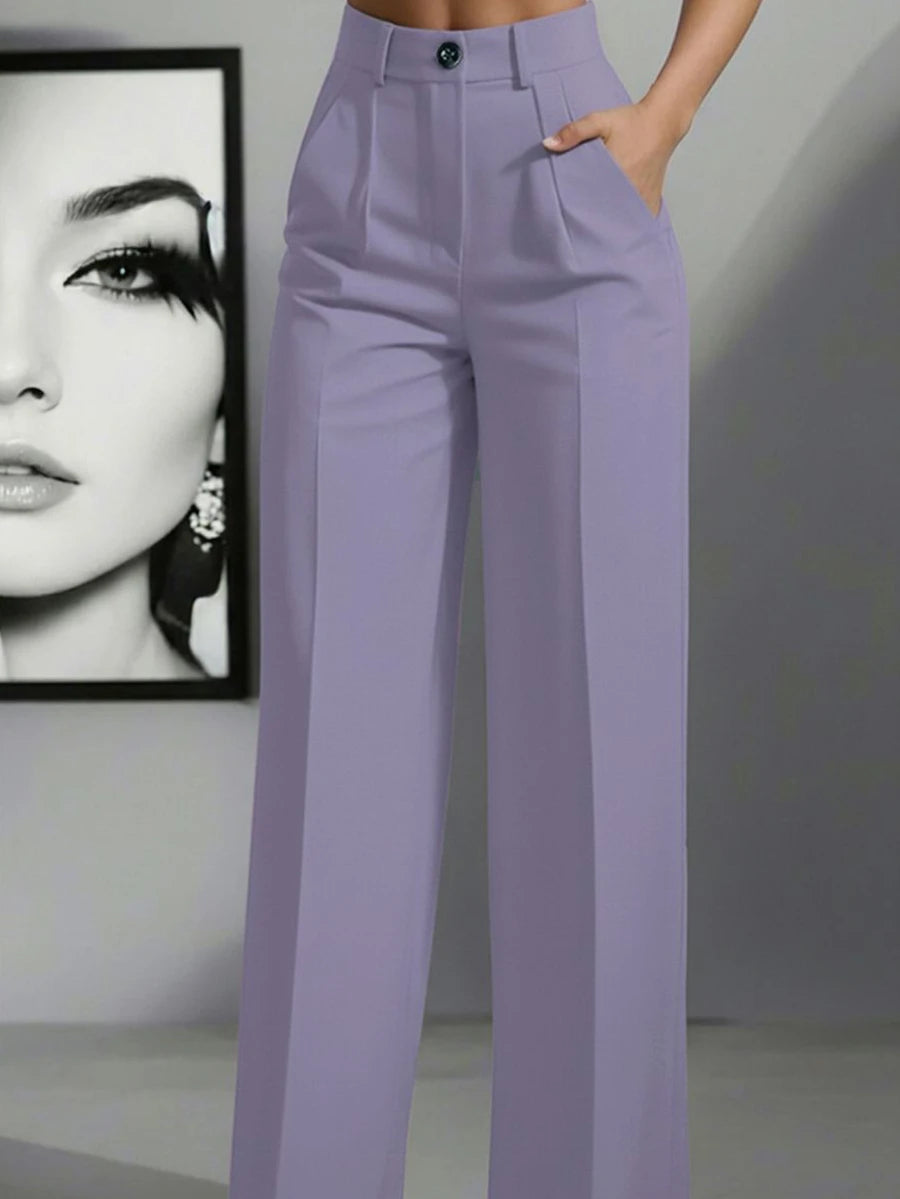 Women's Spring/Summer High-Waisted Suit Trousers