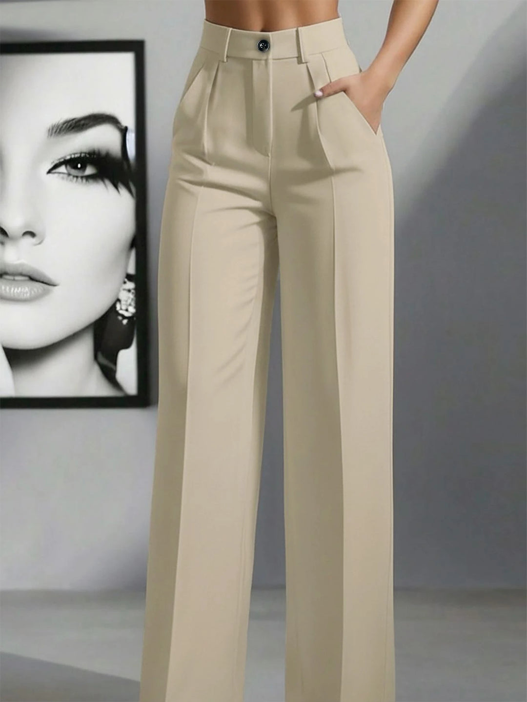 Women's Spring/Summer High-Waisted Suit Trousers