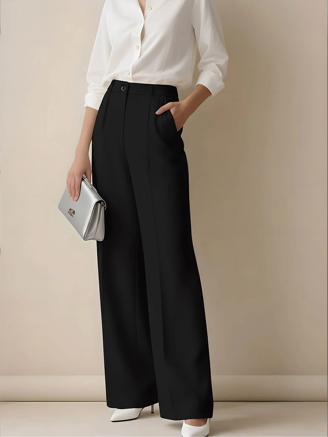 Women's Spring/Summer High-Waisted Suit Trousers