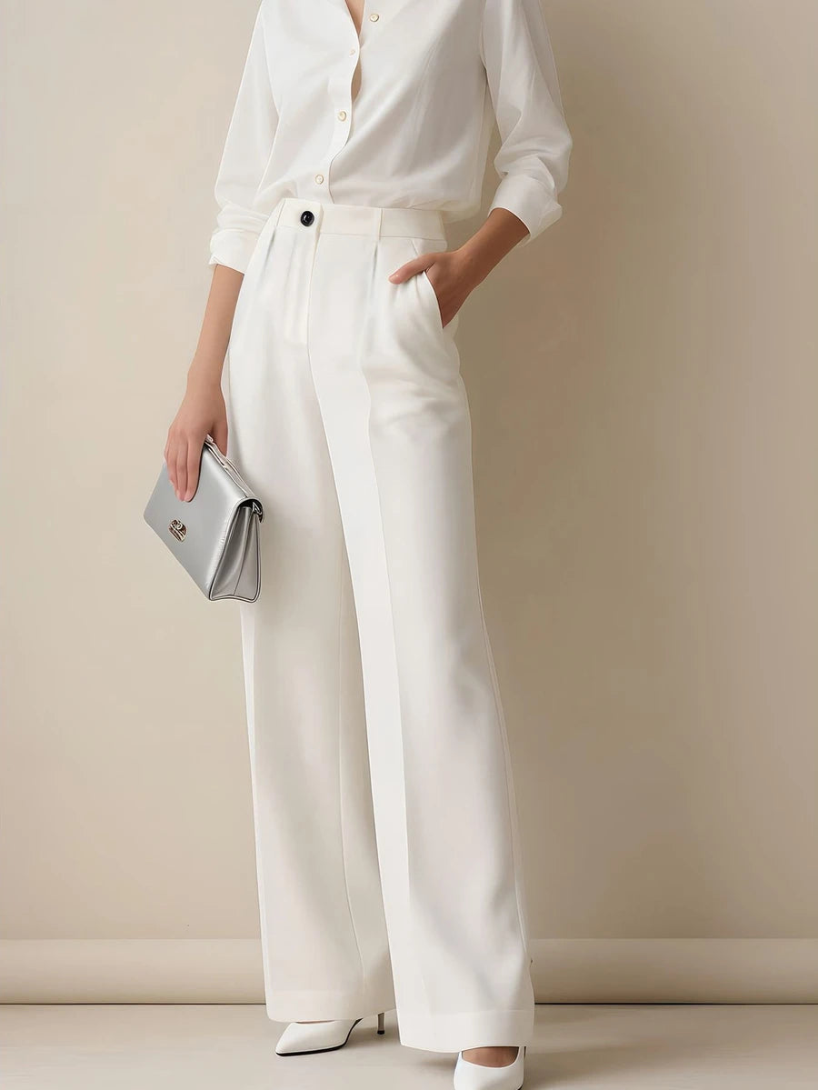 Women's Spring/Summer High-Waisted Suit Trousers