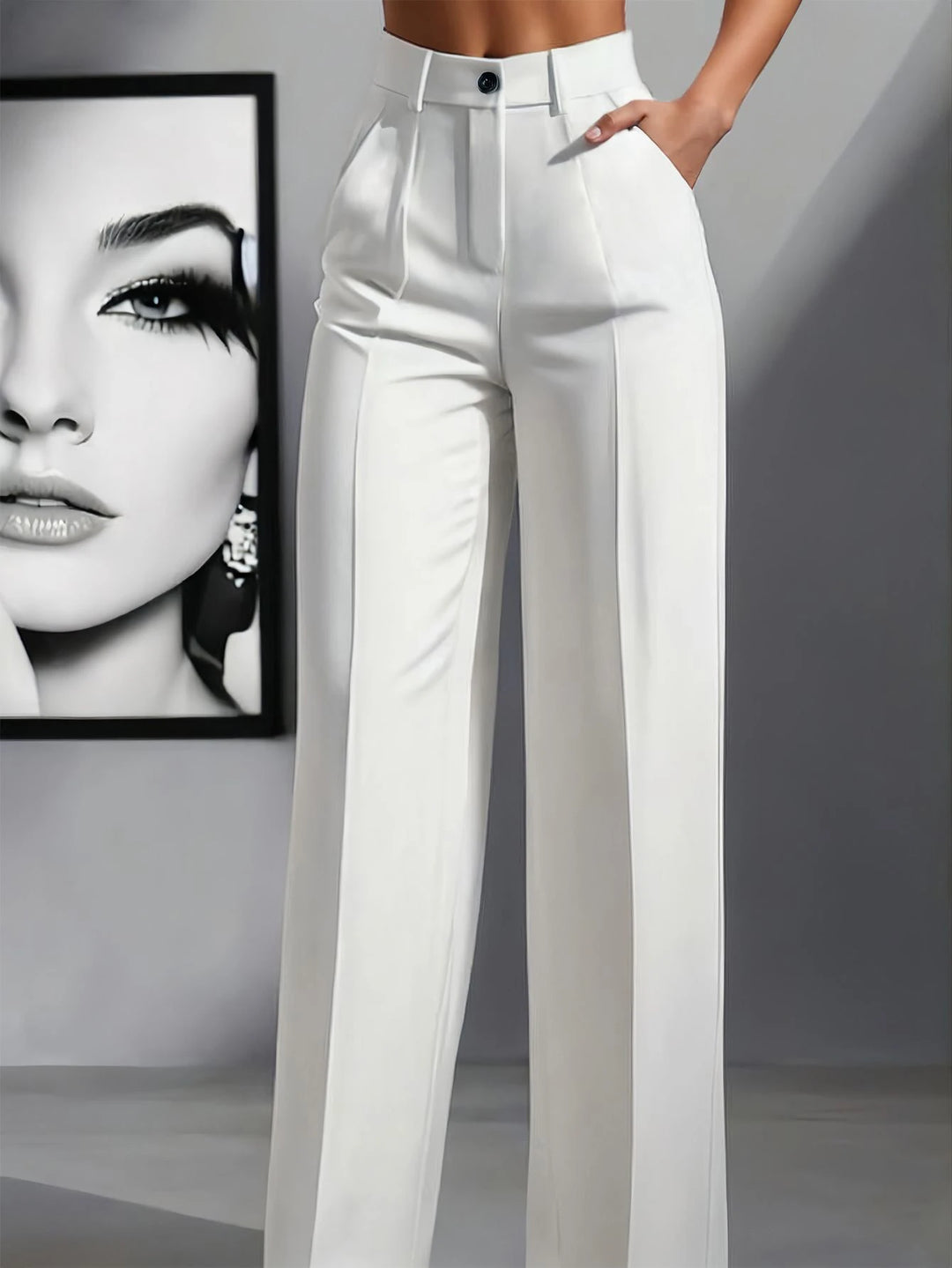 Women's Spring/Summer High-Waisted Suit Trousers