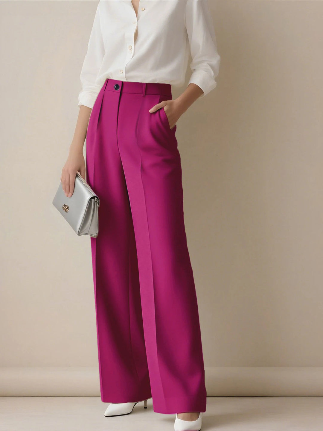 Women's Spring/Summer High-Waisted Suit Trousers