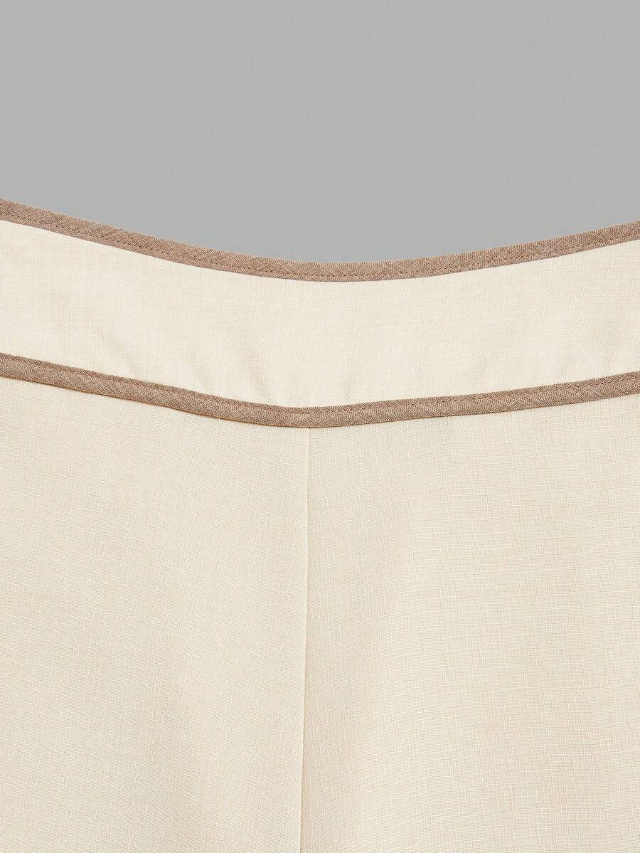 Elenzga Women's High-Waisted Trousers with Pockets, Wide Legs and Loose Fit.