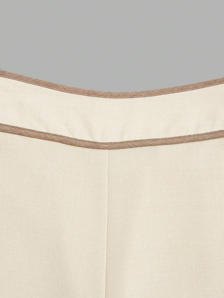 Elenzga Women's High-Waisted Trousers with Pockets, Wide Legs and Loose Fit.