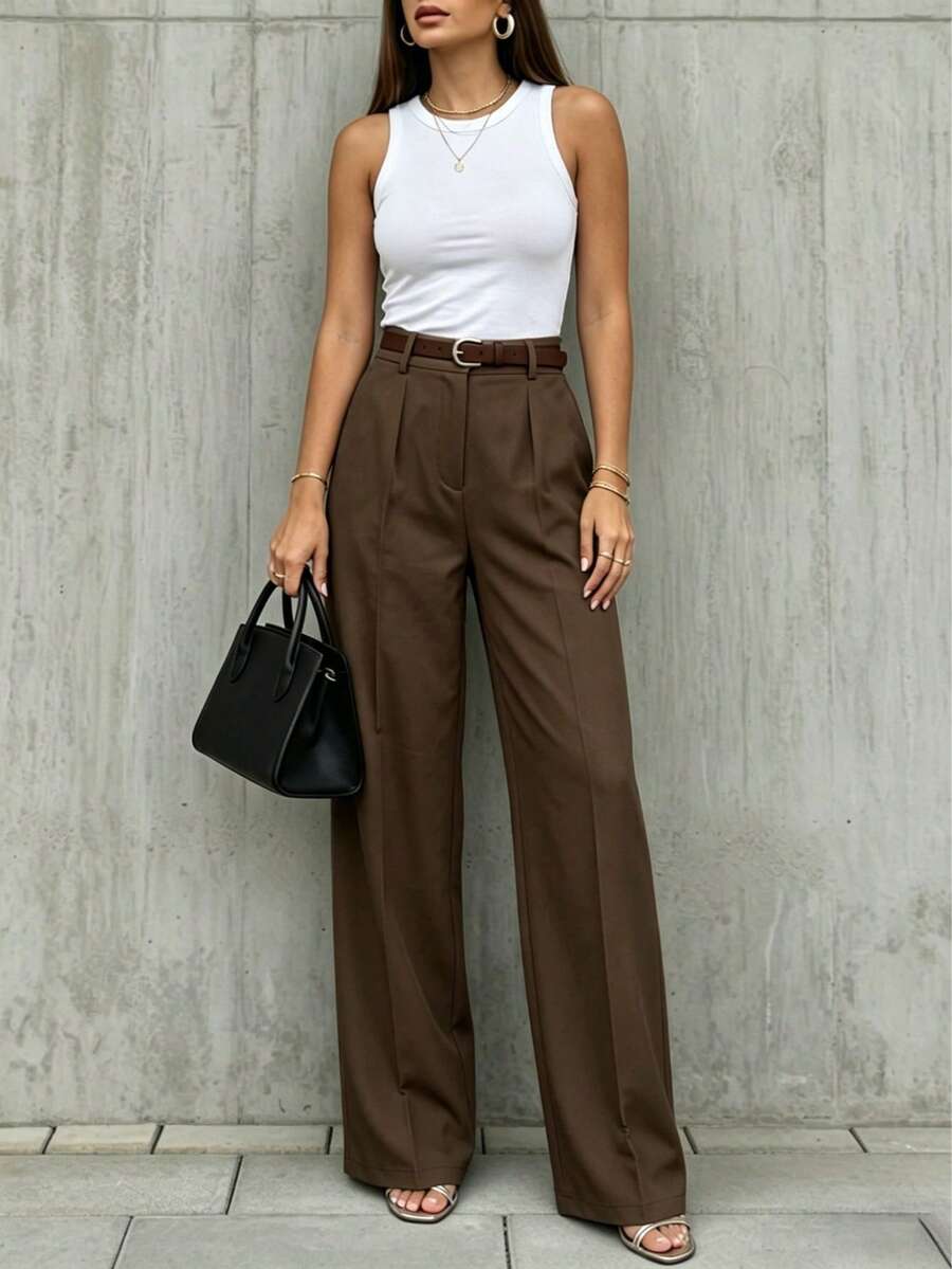 Women's Spring/Summer High-Waisted Suit Trousers