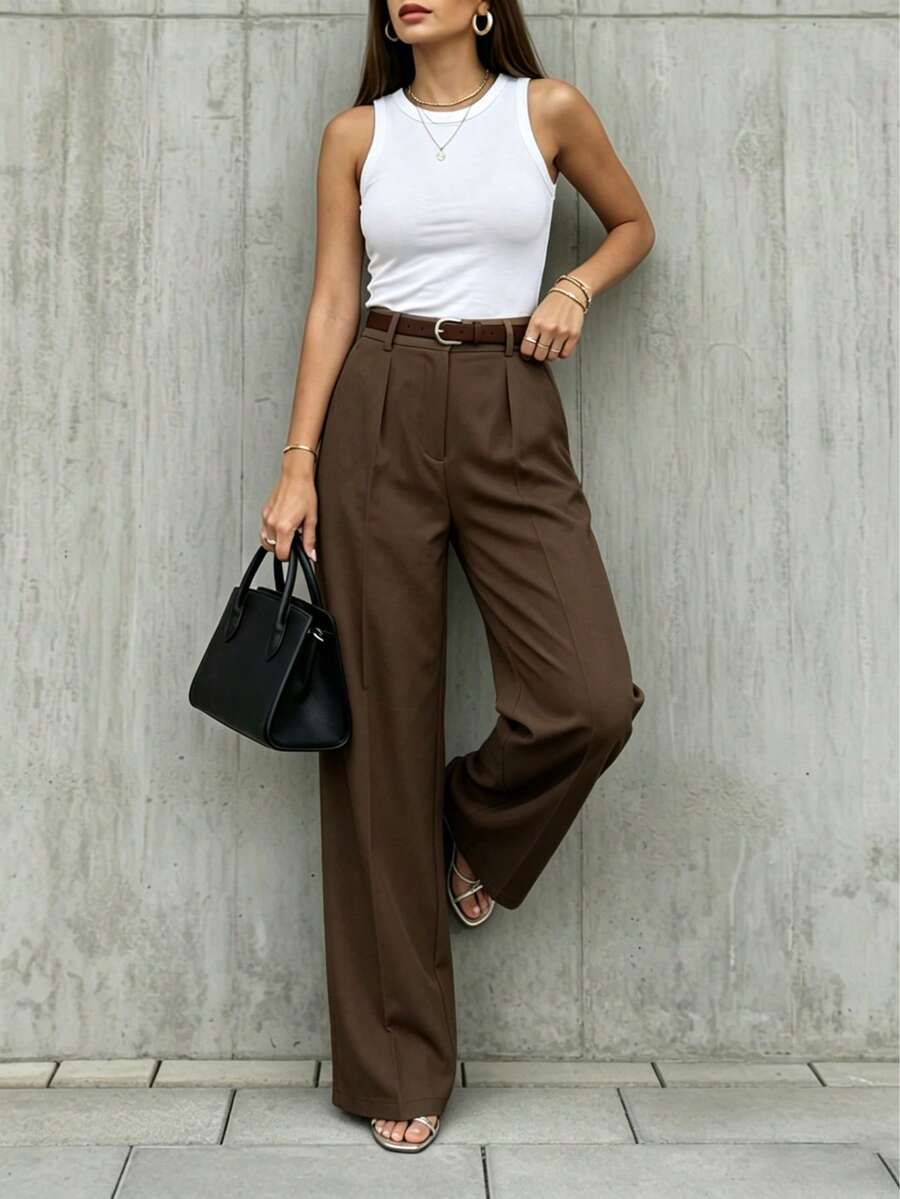 Women's Spring/Summer High-Waisted Suit Trousers