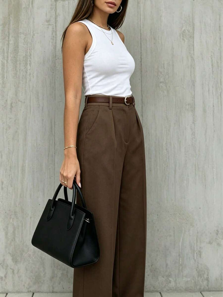 Women's Spring/Summer High-Waisted Suit Trousers