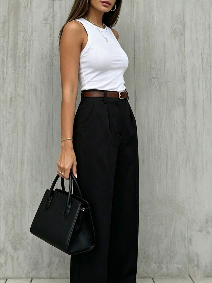 Women's Spring/Summer High-Waisted Suit Trousers