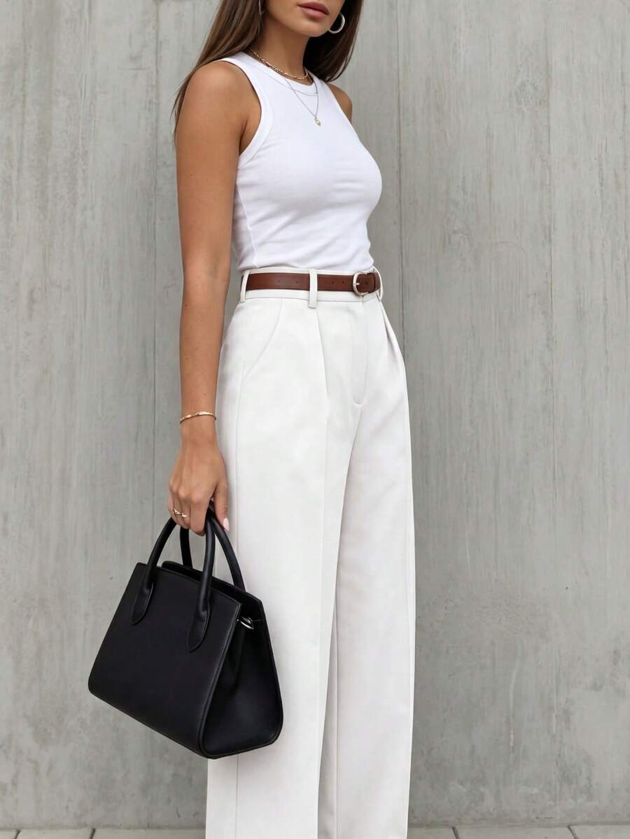 Women's Spring/Summer High-Waisted Suit Trousers
