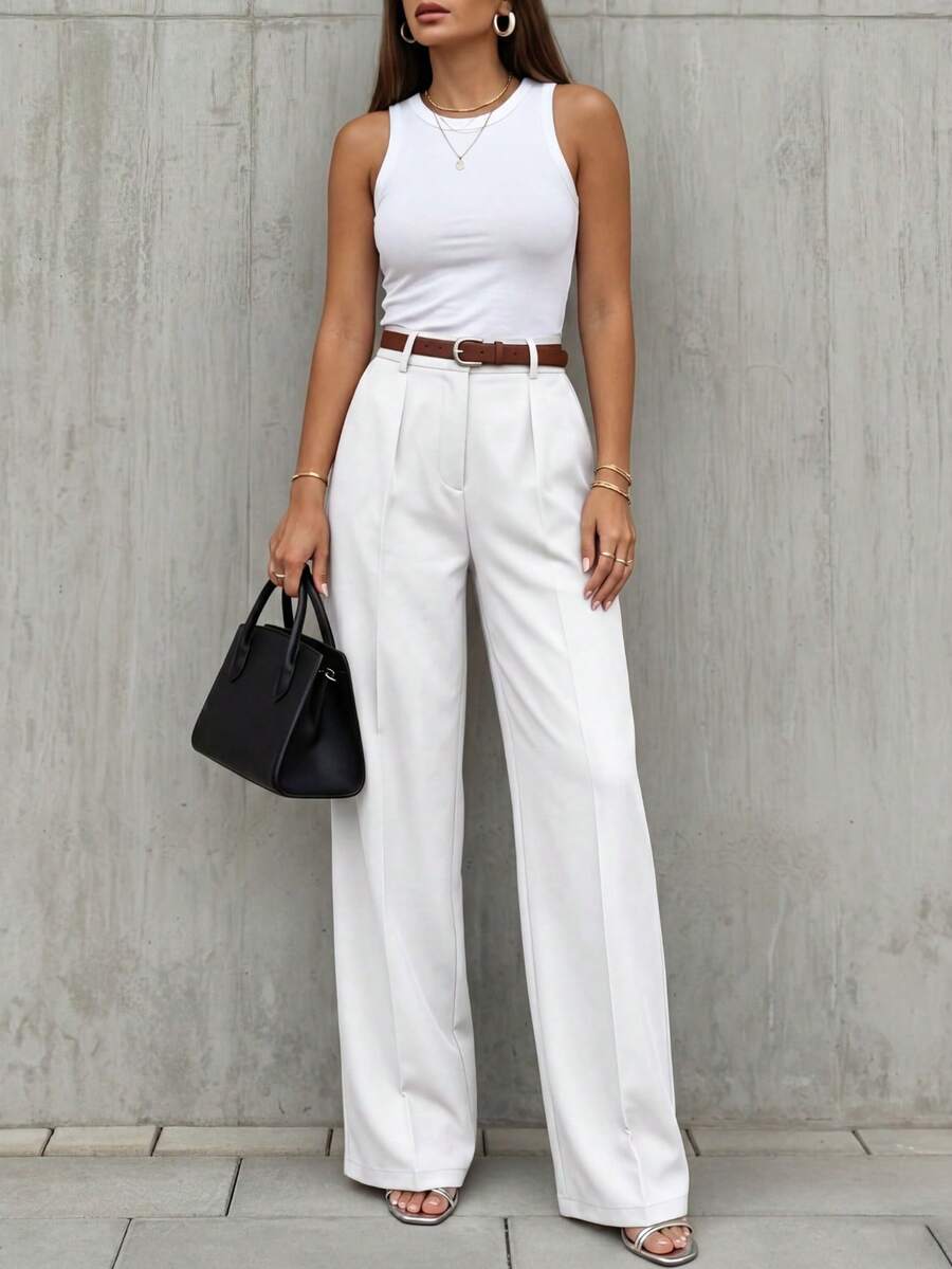 Women's Spring/Summer High-Waisted Suit Trousers