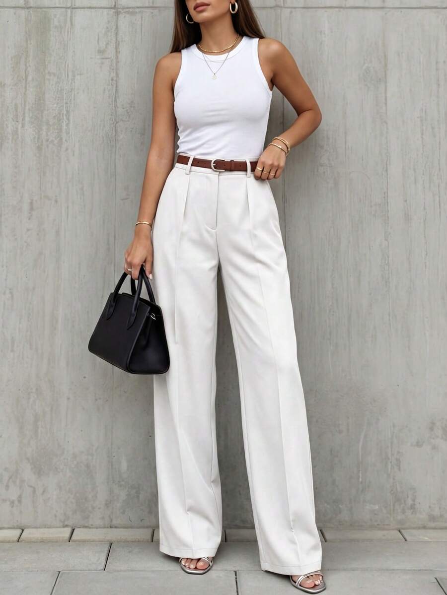 Women's Spring/Summer High-Waisted Suit Trousers