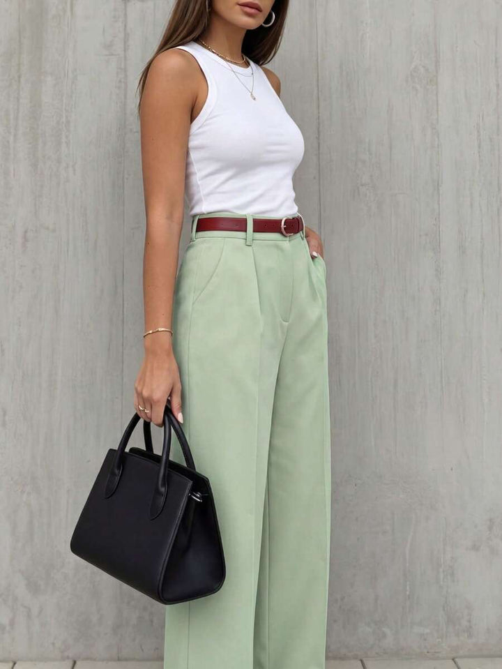 Women's Spring/Summer High-Waisted Suit Trousers