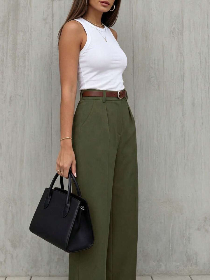 Women's Spring/Summer High-Waisted Suit Trousers
