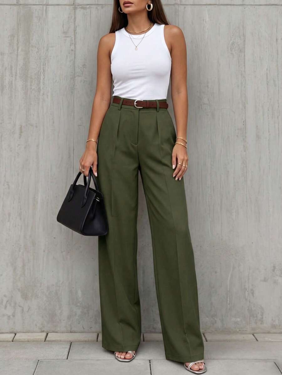 Women's Spring/Summer High-Waisted Suit Trousers