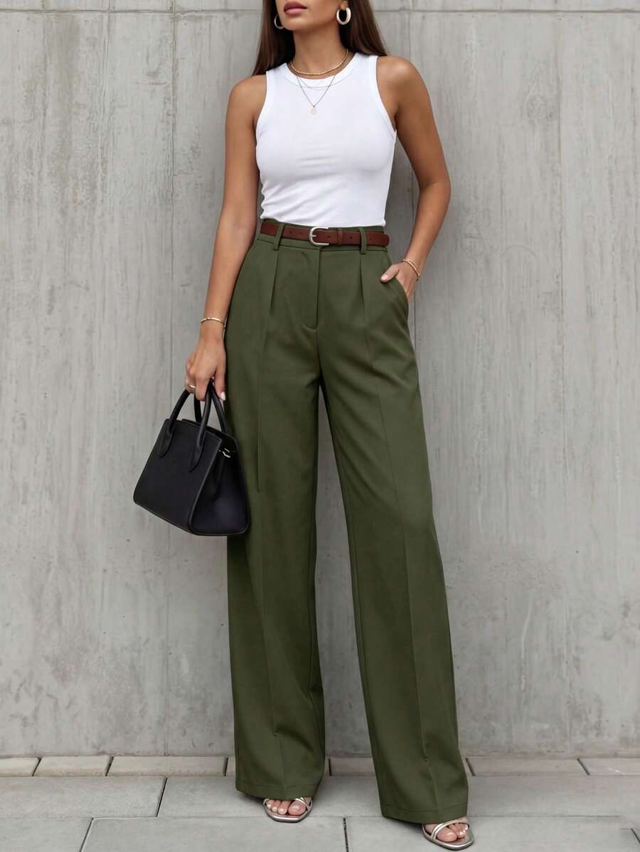 Women's Spring/Summer High-Waisted Suit Trousers