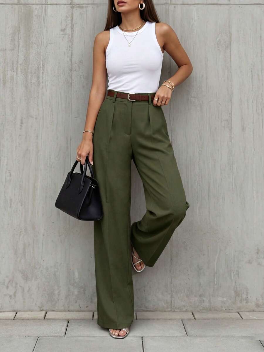Women's Spring/Summer High-Waisted Suit Trousers