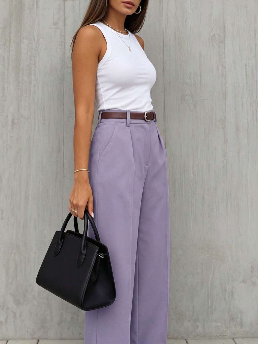 Women's Spring/Summer High-Waisted Suit Trousers
