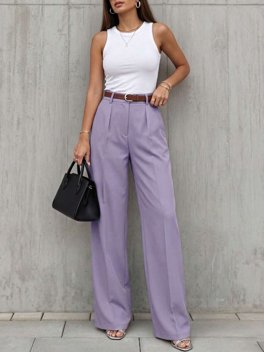 Women's Spring/Summer High-Waisted Suit Trousers