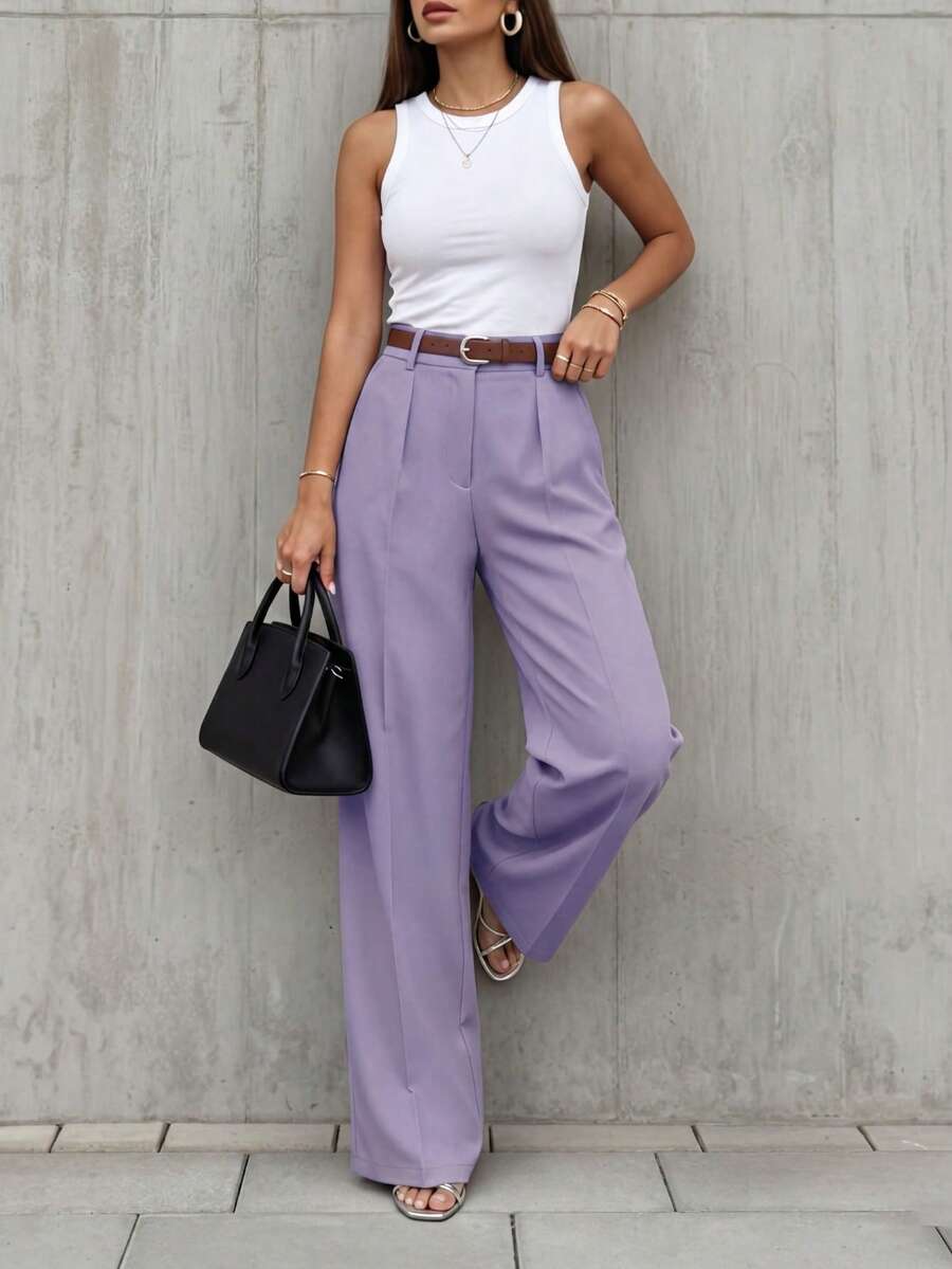 Women's Spring/Summer High-Waisted Suit Trousers