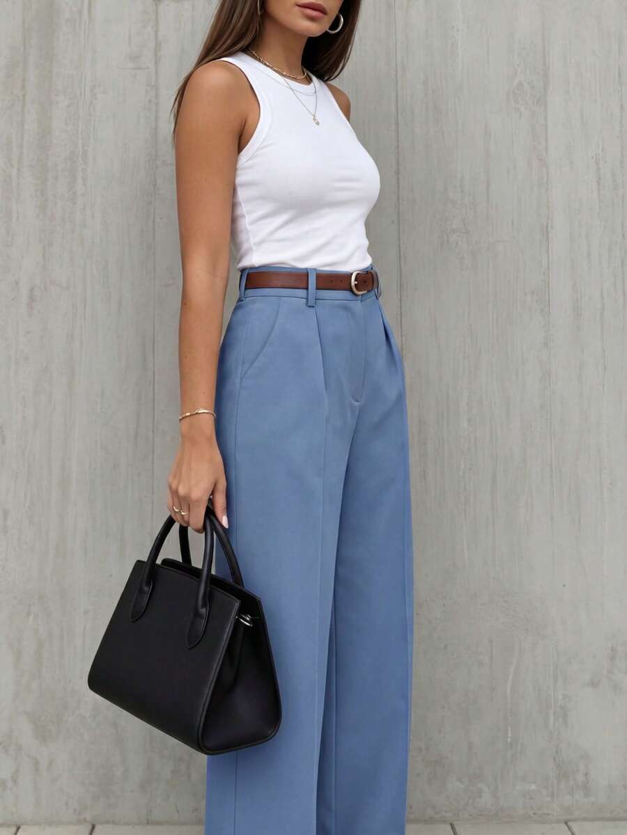 Women's Spring/Summer High-Waisted Suit Trousers