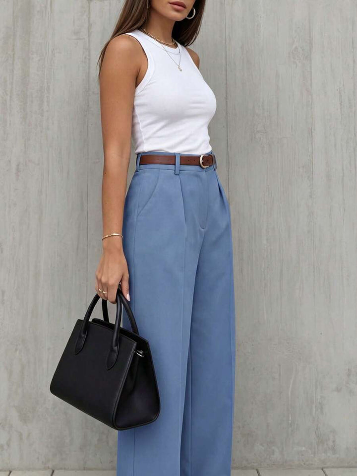 Women's Spring/Summer High-Waisted Suit Trousers
