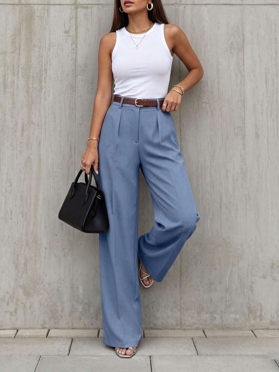 Women's Spring/Summer High-Waisted Suit Trousers