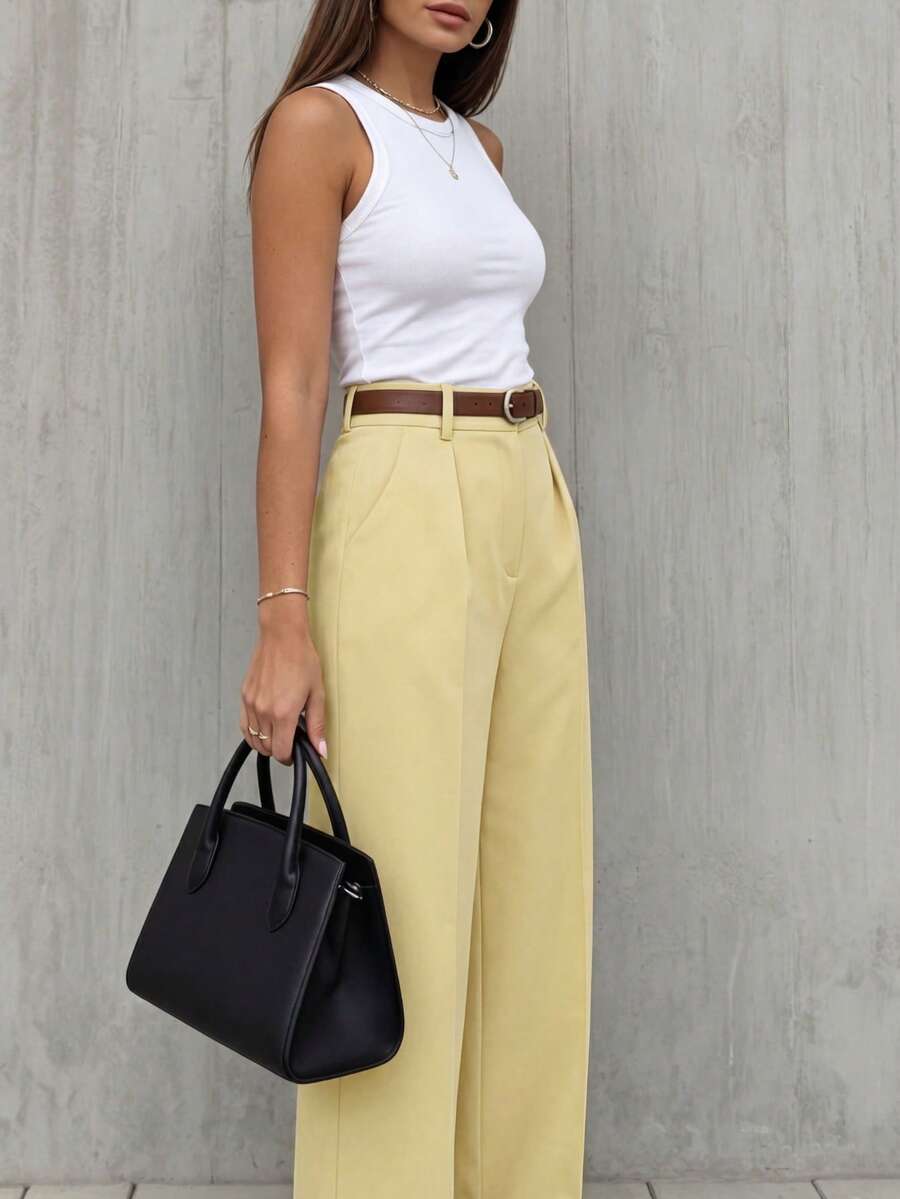 Women's Spring/Summer High-Waisted Suit Trousers