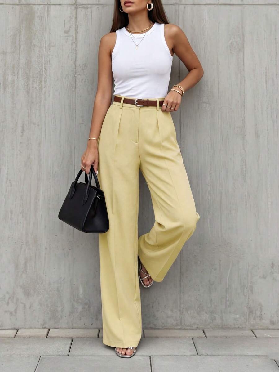 Women's Spring/Summer High-Waisted Suit Trousers