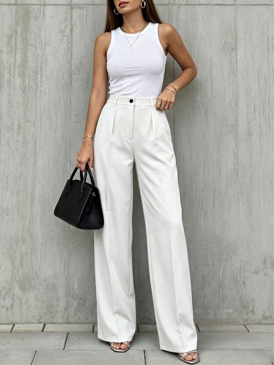 Women's Spring/Summer High-Waisted Suit Trousers