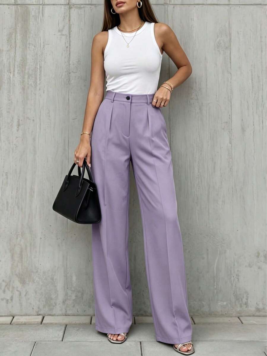 Women's Spring/Summer High-Waisted Suit Trousers