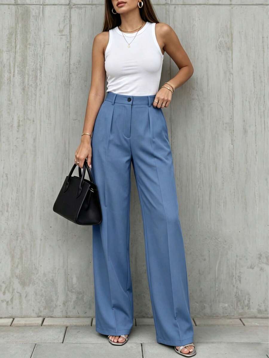 Women's Spring/Summer High-Waisted Suit Trousers